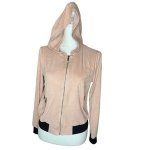 Y2K Privy Privately Privileged Dusty Pink Velvet Zipper Track Suit woman’s XS